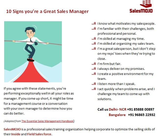 10 Signs You're a Great Sales Manager